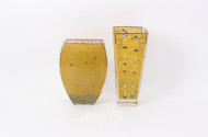 2 Glasvasen "Der Kuss" - "Stocklet Fies" nach Gustav Klimt