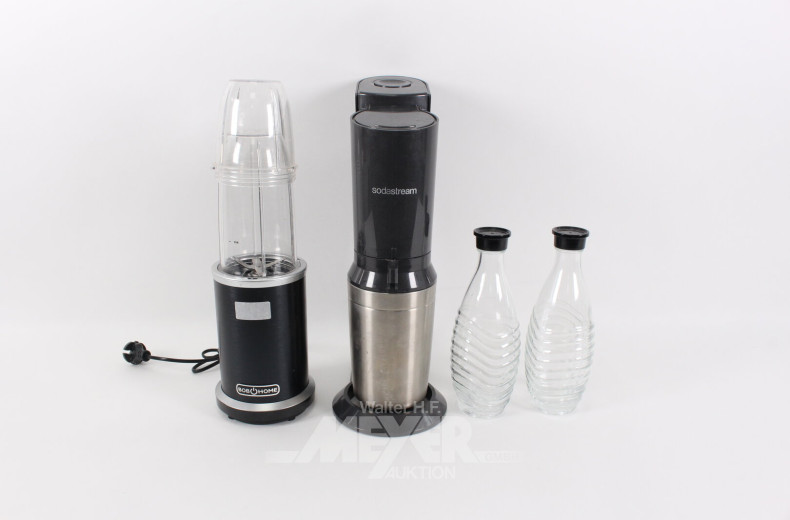 Wassersprudler, mit 2 Glasflaschen