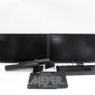 2 LCD-Monitore, 27" sowie 1 Lupenlampe