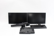 2 LCD-Monitore, 27" sowie 1 Lupenlampe