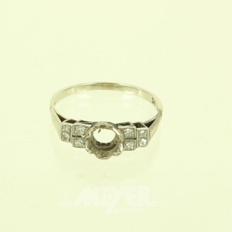 Art Déco-Ring mit kl. Brillanten u. Diamantrosen