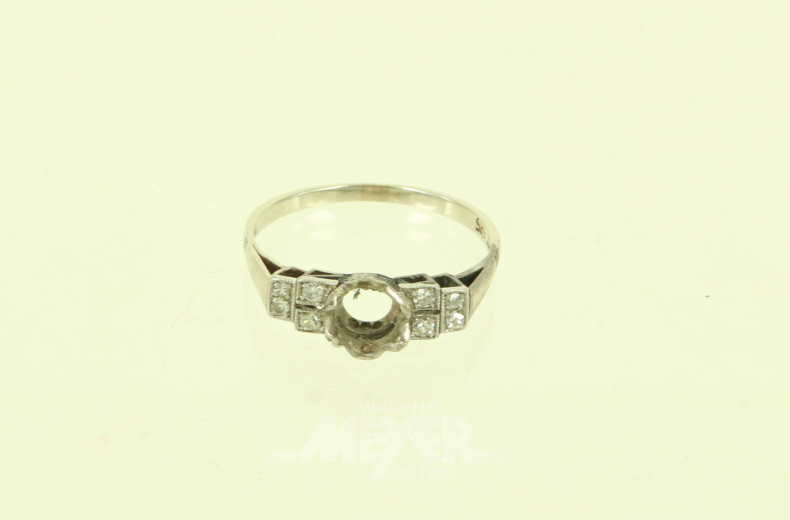Art Déco-Ring mit kl. Brillanten u. Diamantrosen