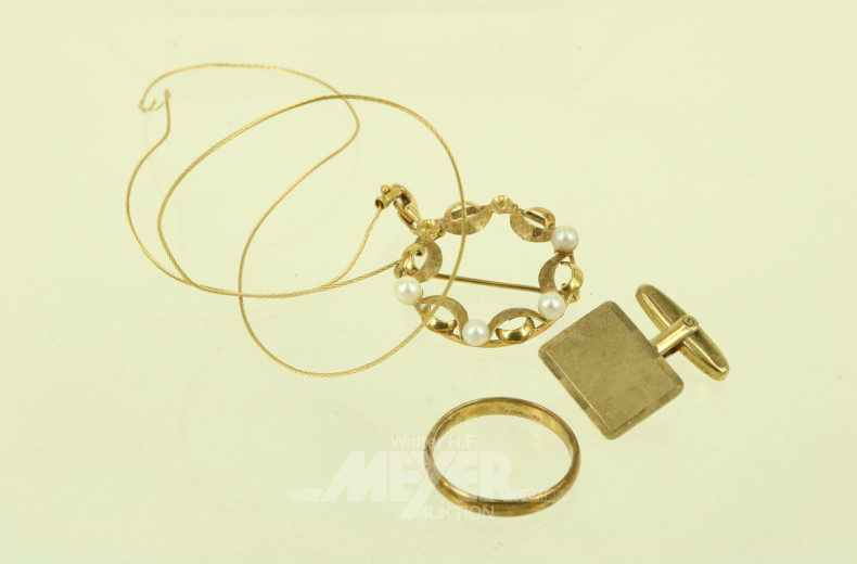 4 Teile Altgold, best. aus:
