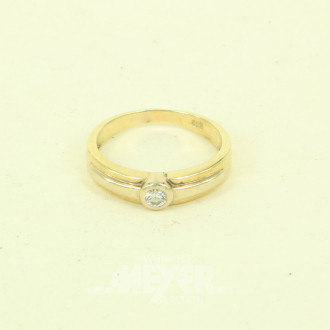 Solitärring, besetzt mit 1 Brillanten von ca. 0,1 ct