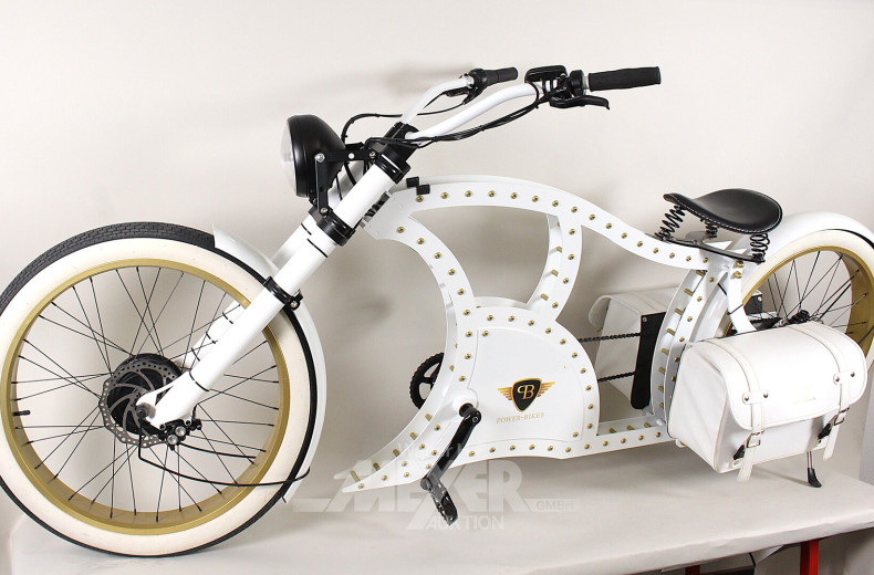 Power-Bike, Retro-Cruiser, E-Bike, weiß