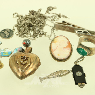 Kl. Konvolut Silberschmuck, überw. 835er Silber