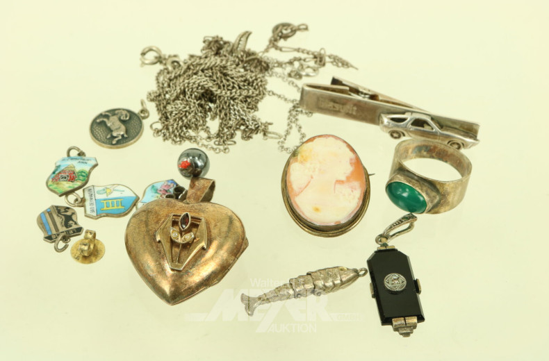 Kl. Konvolut Silberschmuck, überw. 835er Silber