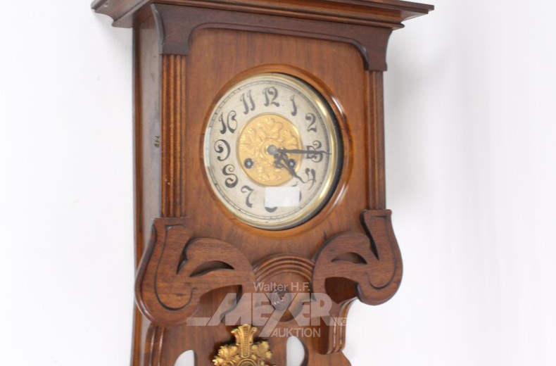 Jugendstil-Wanduhr, Eiche, um 1910