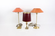 3 versch. Tischlampen, Metallfuß