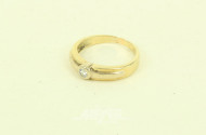 Solitärring, besetzt mit 1 Brillanten von ca. 0,1 ct