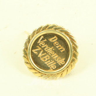 Kl. Brosche mit Widmung 'Dem Verdienste Z. V. Bille'