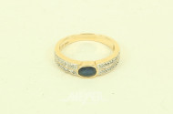 Damenring von Christ mit 1 Saphir u. kl. Brillanten