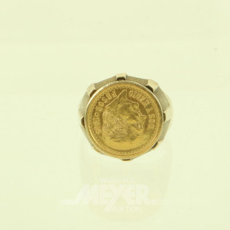 Ring mit Goldmünze Mexico 2,5 Pesos 1945