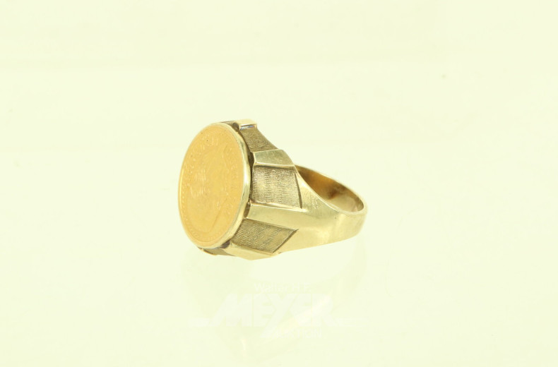 Ring mit Goldmünze Mexico 2,5 Pesos 1945