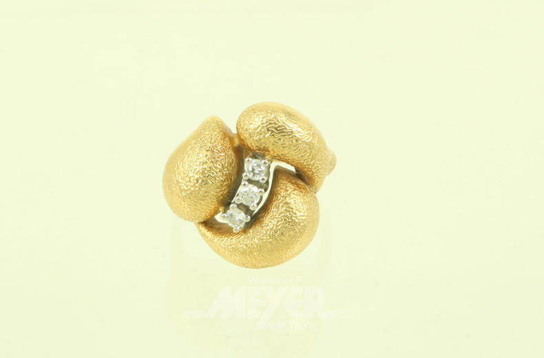 moderner Ring mit 3 Brillanten