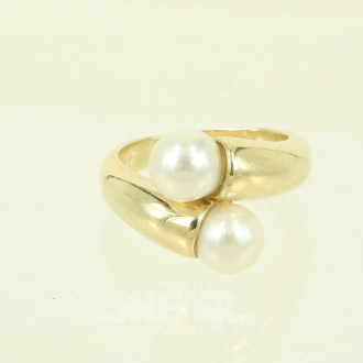 Ring mit 2 Perlen