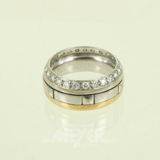 Ring mit Brillantsaum u. beweglicher Mittelschiene