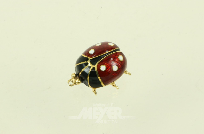 Brosche 'Marienkäfer', emailliert
