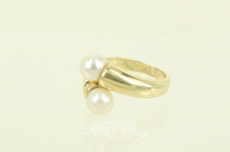 Ring mit 2 Perlen