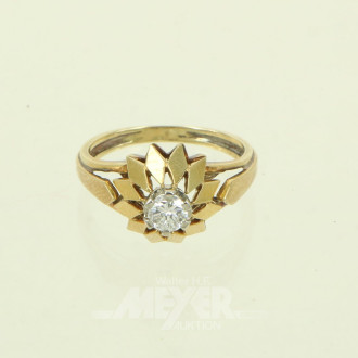 Solitärring, mit 1 Brillant von ca. 0,25ct