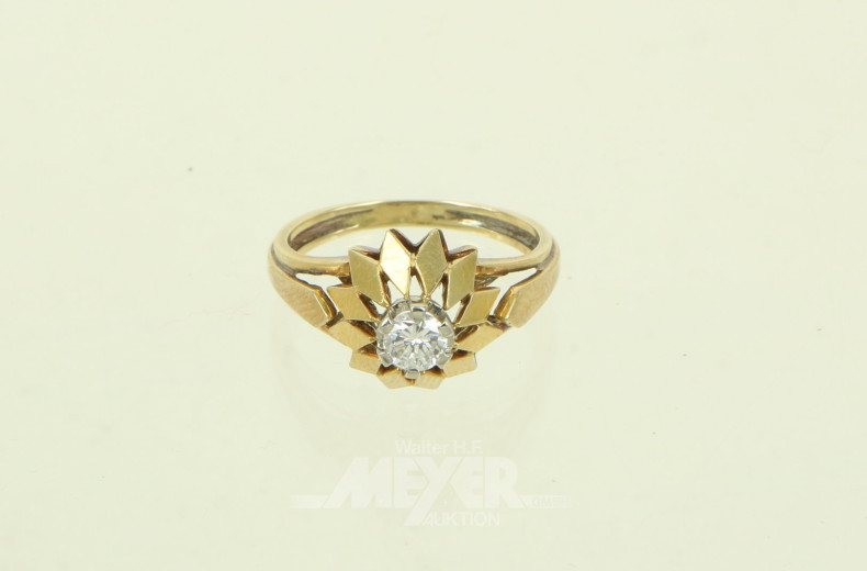 Solitärring, mit 1 Brillant von ca. 0,25ct