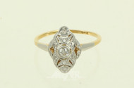 Kl. Ring im Art Déco-Stil, besetzt mit kl. Diamanten