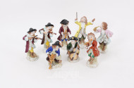 8 Porzellanfiguren 'Affenkapelle'