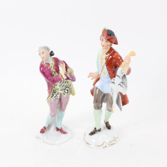 2 Porzellanfiguren 'Kavalier' u. 'Jäger'