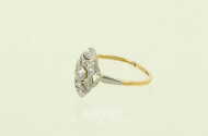 Kl. Ring im Art Déco-Stil, besetzt mit kl. Diamanten