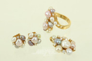 Schmuck-Set, best. aus Ring, Paar Ohrstecker u. 1 Anhänger