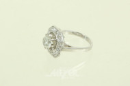 Damenring, 950er Platin, mit Diamantimitationen