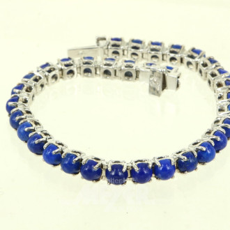 Armband, besetzt mit 33 kl. Lapislazuli-Cabochons