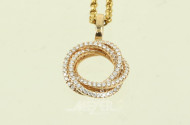 Gliederkette mit Anhänger 'Brillantenkranz'