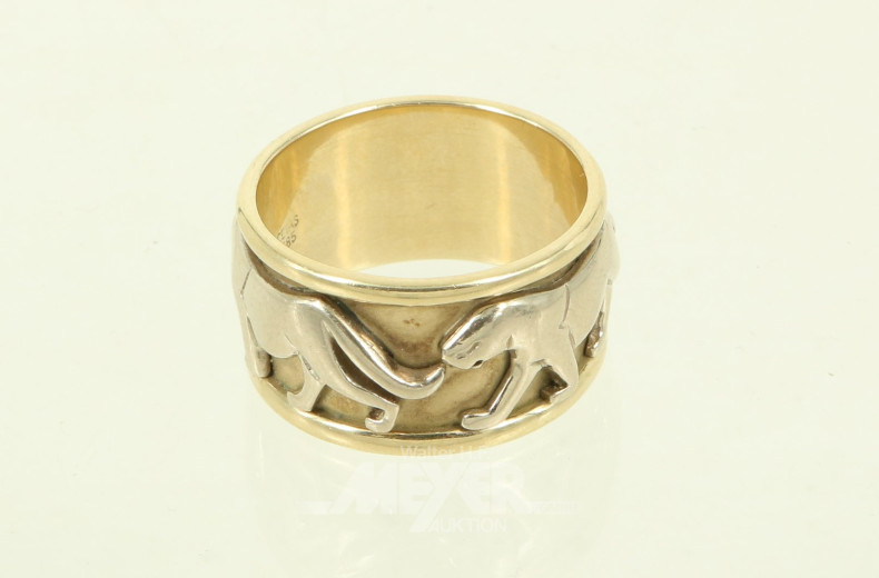 Bandring, mit Motiv 'umlaufender Panther'