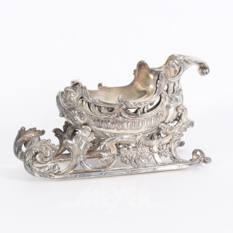 Tafelaufsatz 'Schlitten' in Silber