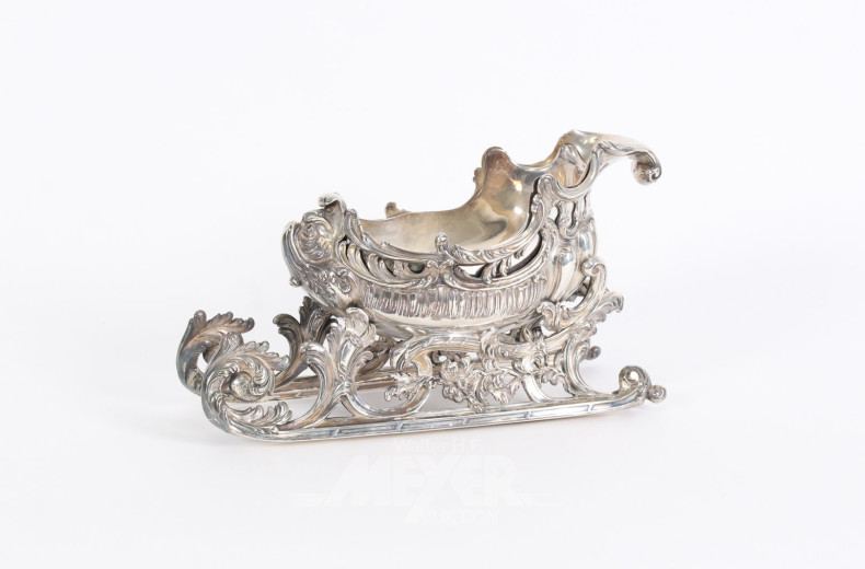 Tafelaufsatz 'Schlitten' in Silber