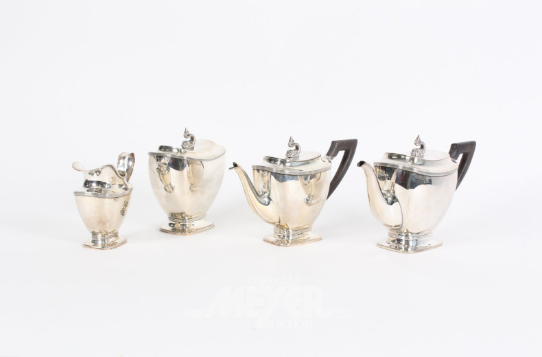 4-tlg. Kaffee- u. Teeservice mit Fischmotiv, spätes 20. Jh.
