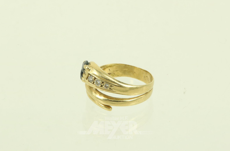 Ring, Schlangendarstellung mit 2 Saphiren als Augen