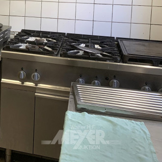 Gasherd und Backofen, 6-flammig, mit Griddlplatte