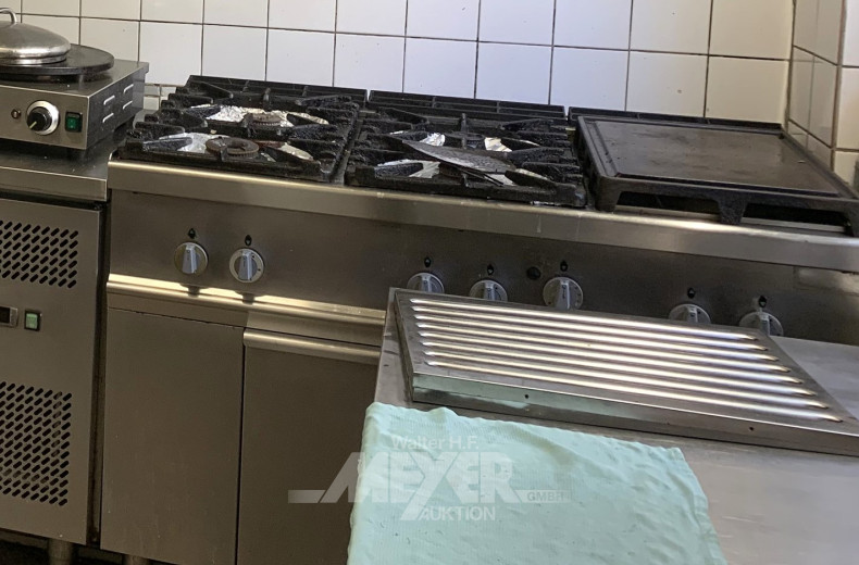 Gasherd und Backofen, 6-flammig, mit Griddlplatte
