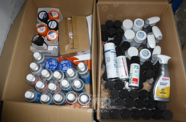 Posten div. Sprays und Pflegemittel, ua. synth. Kriechöle, Montagepaste, Molikote,