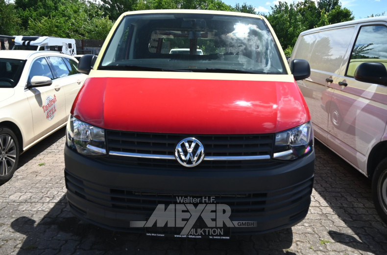 Volkswagen T6 Transporter, teilfoliert, gelb/rot