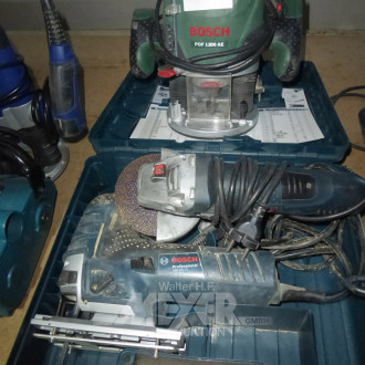 Posten Handmaschinen, u.a. Oberfräse, Winkelschleifmaschine, Pendelstichsäge