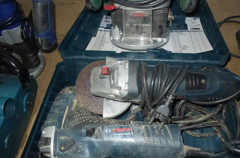 Posten Handmaschinen, u.a. Oberfräse, Winkelschleifmaschine, Pendelstichsäge
