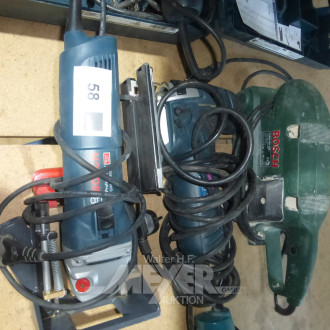 Posten Handmaschinen, u.a. Lamellofräse BOSCH PROFESSIONAL, Pendelstichsäge BOSCH, Bandschleifer BOSCH