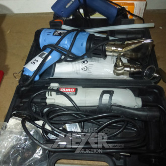 3 Handmaschinen, u.a. 1 Heißluftpistole, 1 Heißluftgebläse und 1 Multimaster