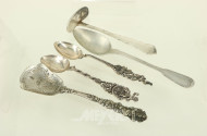5 Teile Besteck, u.a. Silber