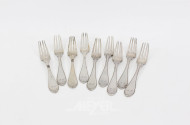 9 Gabeln, 12 Lot mit Monogramm "LC"