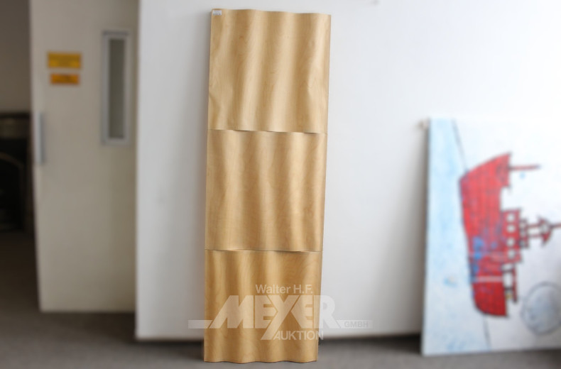 mod. Wandskulptur "Holzfurnier in Wellen"