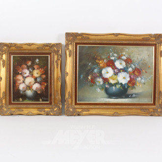2 Gemälde "Blumenstillleben"